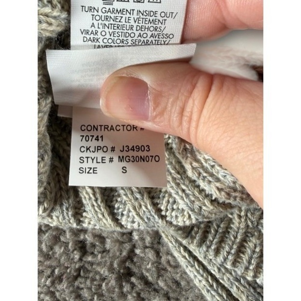 Calvin Klein Jeans Mens Tan Ribbed Full Zip Cotton Sweater MG30N07O Small - Picture 5 of 9